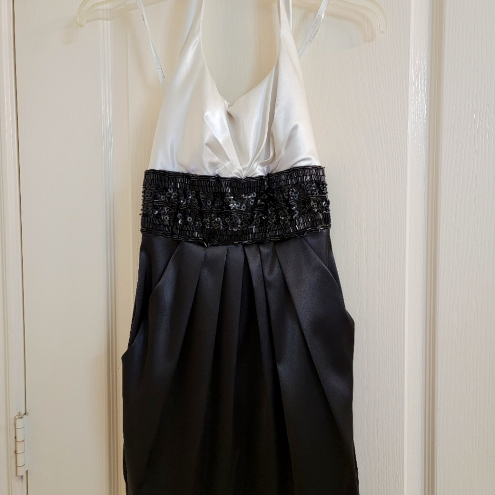B. Darlin Black and White Semi-formal Halter Dress